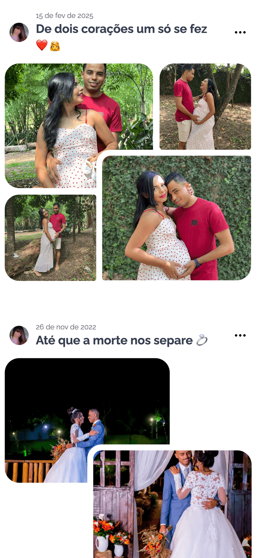 Feed da timeline do casal